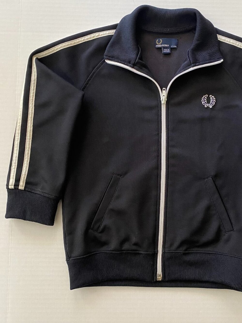 Fred Perry Kids Track Jacket Navy White Stripe 6-7Y